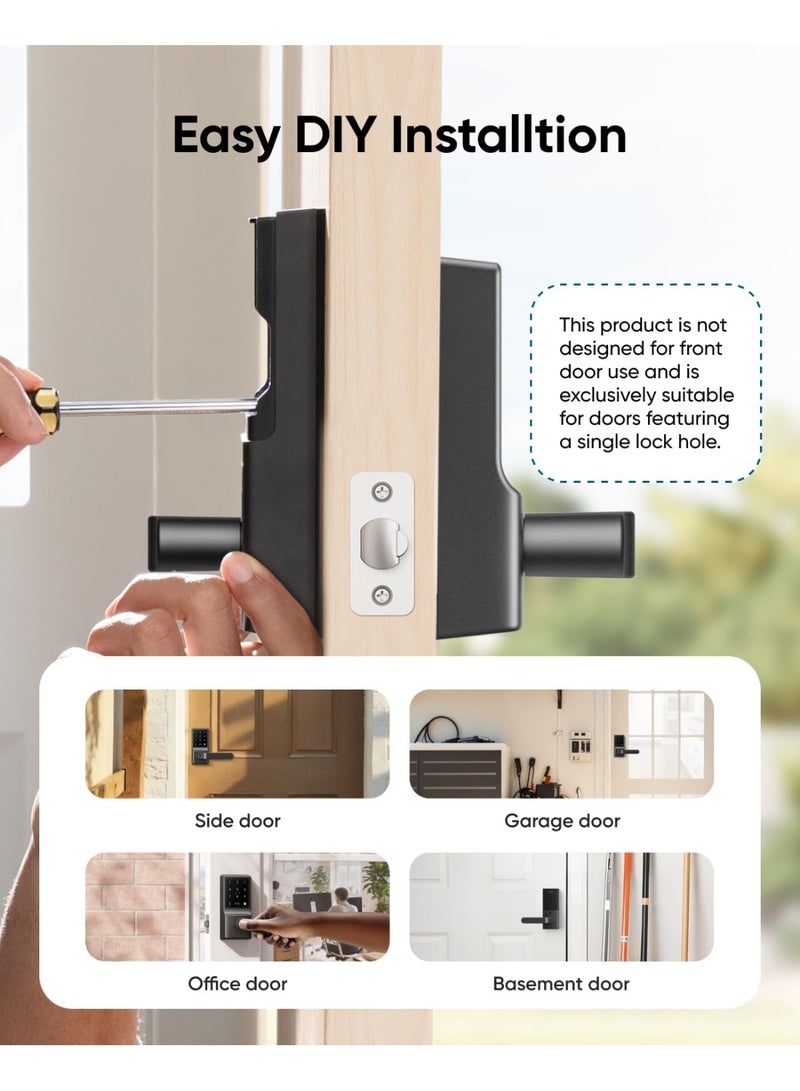 eufy Security Smart Lever Lock C33, Keyless Fingerprint Door Lock with Lever, Integrated Wi-Fi, Remote Control via App, Biometric Entry Knob, Auto-Locking, IP53 Waterproof, Nickel (2025 New Version) - Image 5
